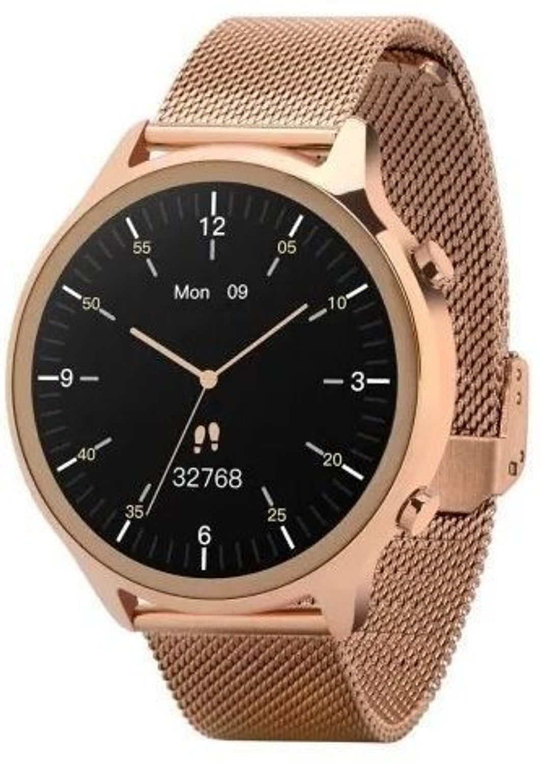 Zegarek Smartwatch Garett Bonita różowe złoto z rozmowami.  Garett Bonita SET 5904238485491 to smartwatch sprzedawany w zestawie z dodatkowym paskiem z różowego silikonu.jpg